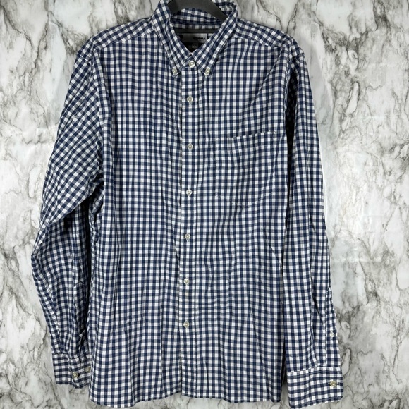 Sonoma Button Up Shirt Men's Large Long Sleeve Multicolor Gingham Cotton Blend - Picture 1 of 5